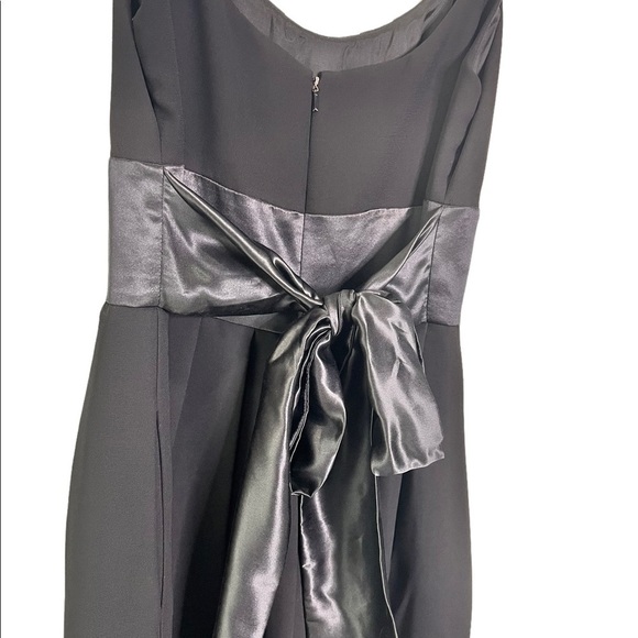 Maggy London Silk Sash Pleated Scoop Neck Sleeveless Evening Dress LBD - Picture 13 of 13